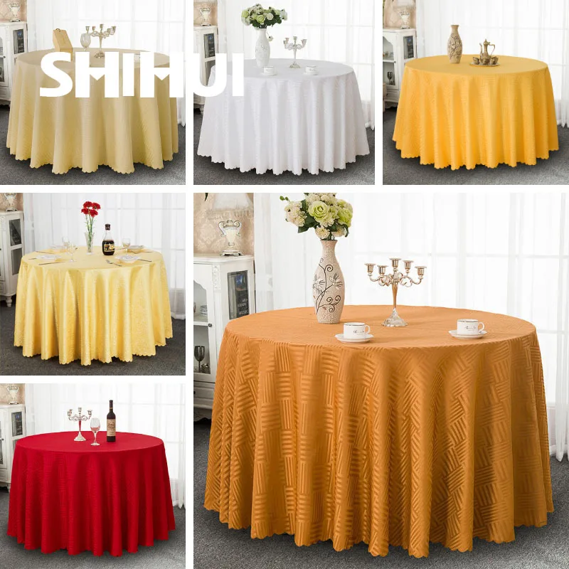 Thick Striped Rectangulaire Table Linen Cloth Round Tablecloth Cover For Hotel Banquet Wedding Party Event Dining Decoration