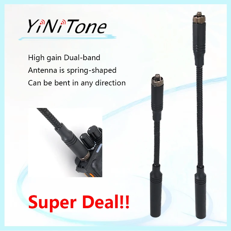 AT-23/33cm Goose Tube Folding Antenna for Baofeng UV5R UV82 BF888s Walkie Talkie Dual Band UHF VHF SMA-Female Accessorie Antenna