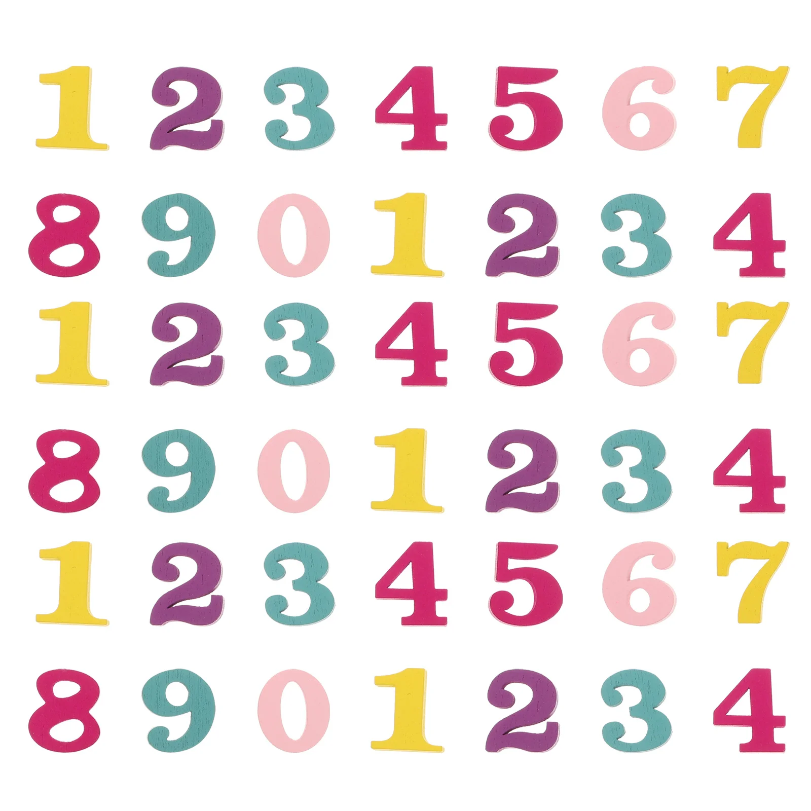 

200Pcs Wood Number Chips Selected Material Flat Surface Lightweight DIY Educational Crafts Decorative Arabic Numbers