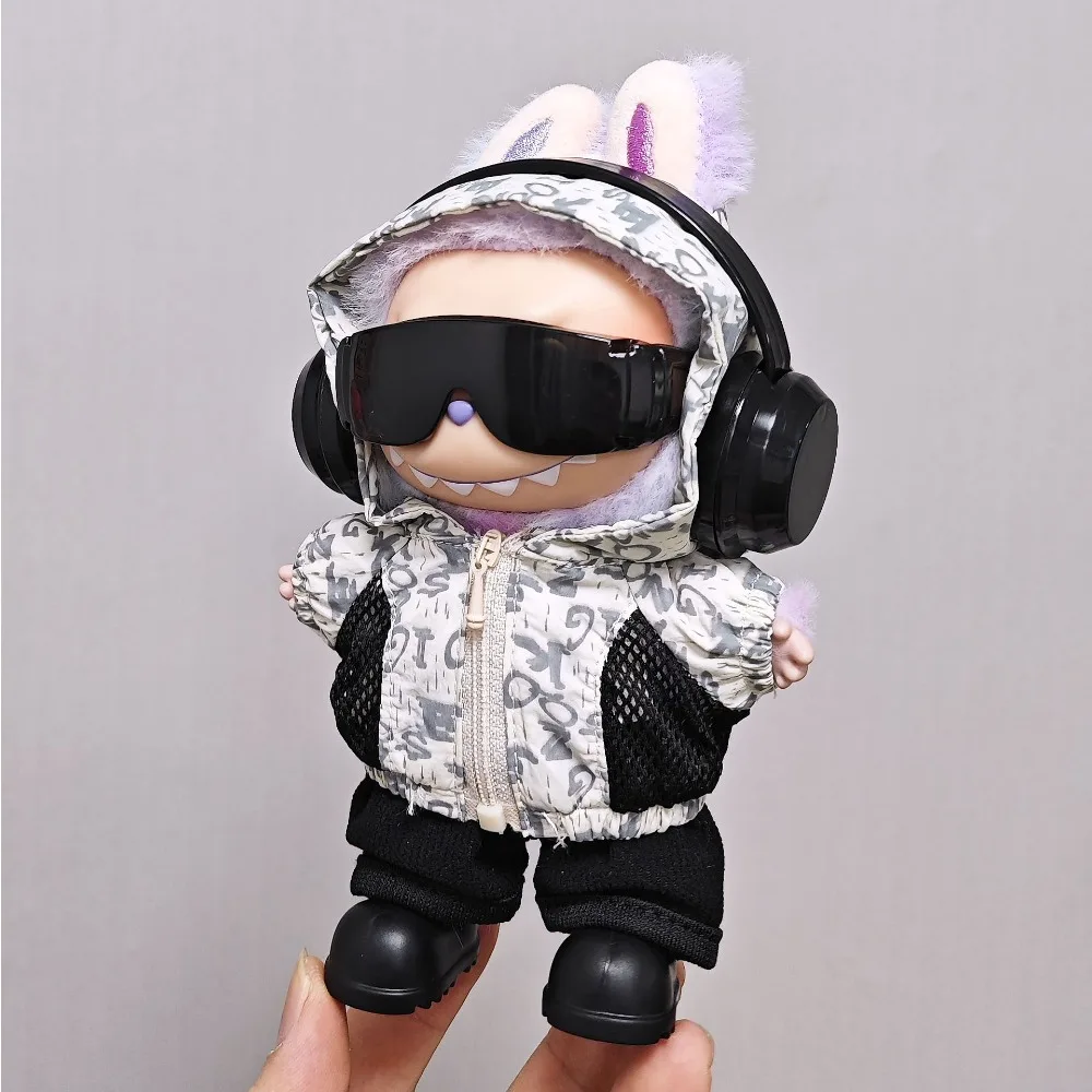 Für 15/17CM Labubu Puppe Kleidung Mit Kapuze Pullover Dress Up Puppen Zubehör Sitzen Party Spiel Weihnachten Geburtstag Geschenk spielzeug