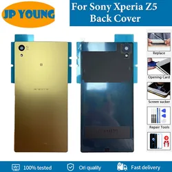 High Quality Back Battery Cover Door For Sony Xperia Z5 E6603 E6633 E6653 E6683 Housing Rear Glass Case With Logo Replacement