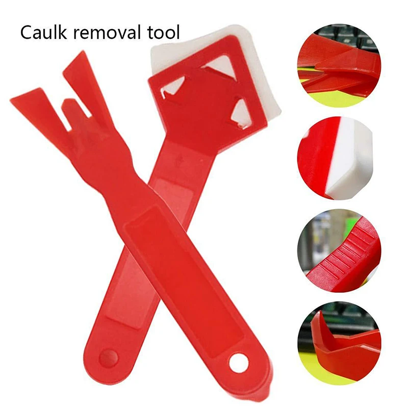 2 Pcs Window Door Silicone Glass Cement Scraper Tool Caulking Finishing Sealant Grout Remover Silicone Spatula Tool