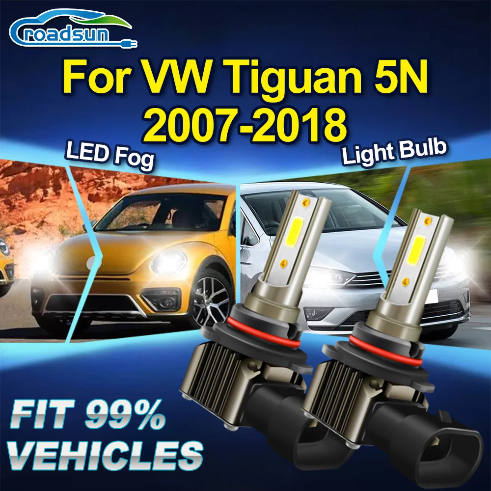 ROADSUN Canbus voiture LED antibrouillard ampoules Super lumineux antibrouillard Ampoules pour VW Tiguan 5N 2007 2008 2009 2010 2011 2012 2013-2018