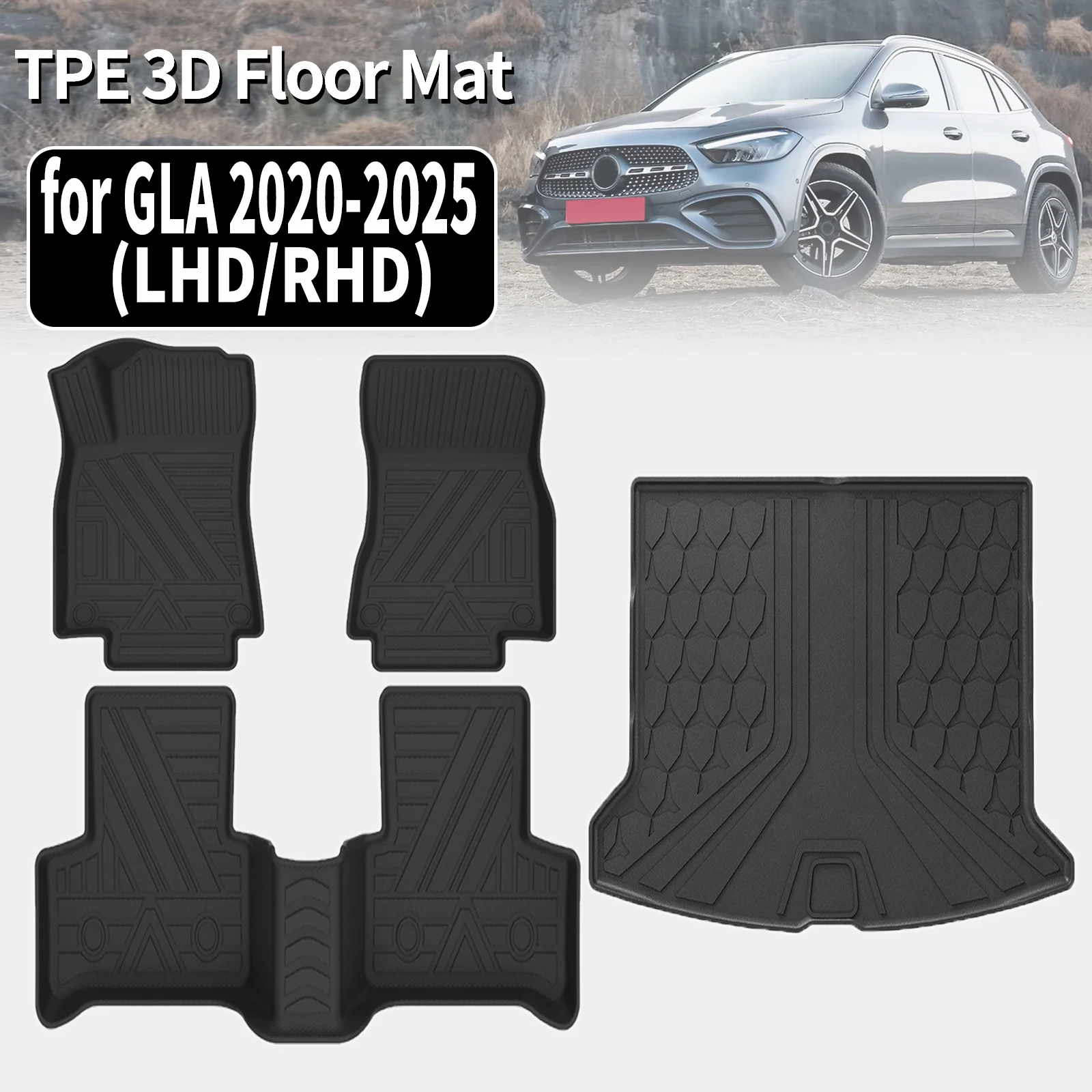 

for Mercedes-Benz GLA 2025-2020 AMG Eco-Friendly TPE Floor Mat & Trunk Pad Non-Slip Dustproof Car Interior Accessories