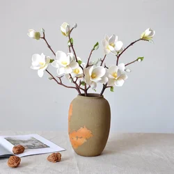 51CM Artificial Small Magnolia Chinese Style Home Soft Decoration Short Branch Orchid Decorative Ornaments Photography Props