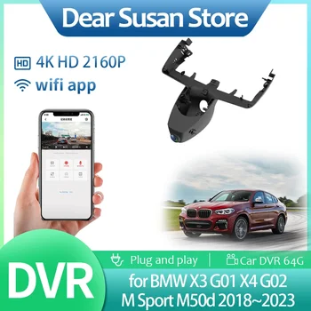 4K Car Video DVR for BMW X3 G01 X4 G02 M40d M Sport M50d 2018~2023 2019 2020 2021 2022 Driving Recorder Camera Dash Night Vision Monitor Accessories