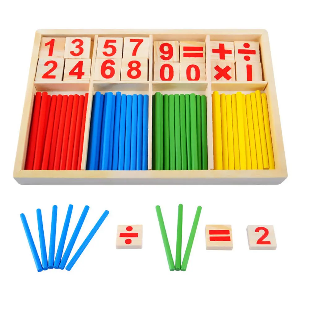 

1Set Kids Arithmetic Rods Intelligence Development Educational Board Early Learning Cognitive Counting Mathematics Interactive