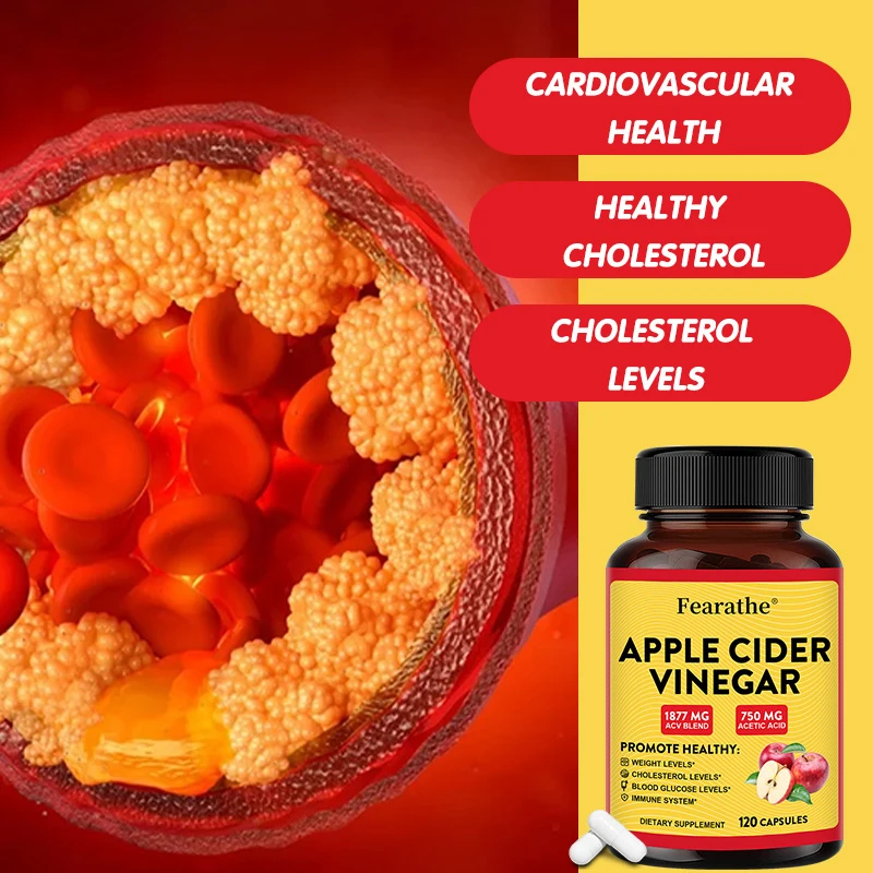 Fearathe Organic Apple Cider Vinegar Capsules, Detox Cleanse, Weight Management, Ketogenic Diet for Men and Women