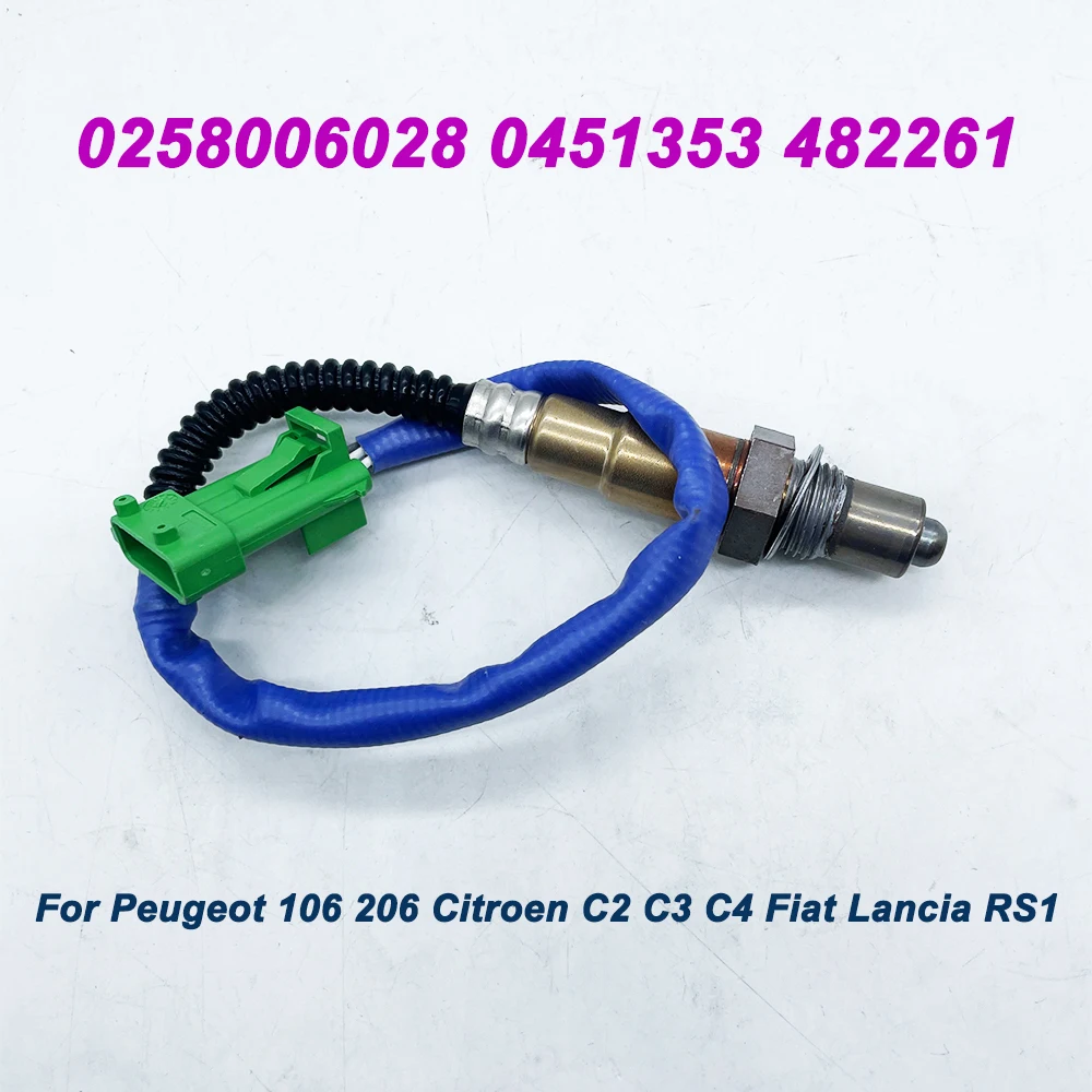 Air Fuel Ratio O2 Oxygen Sensor 0258006028 9635978280 0451353 482261 For Peugeot 106 206 Citroen C2 C3 C4 Fiat Lancia RS1 12V