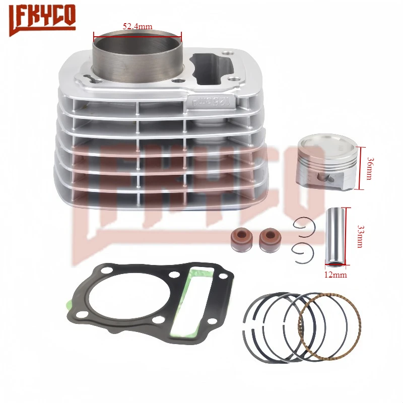 

Motorcycle Accessories 52.4mm Engine Parts Cylinder Piston Kit Set 125CC Motor for KYY125 WH125 SDH125 KYY WH1 SDH 125 Motoblock