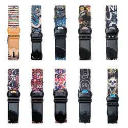 Guitar Strap Electric Acoustic Guitar Color Print Adjustable Polyester Back Strap Pluggable Plectrum Guitar Parts & Accessories