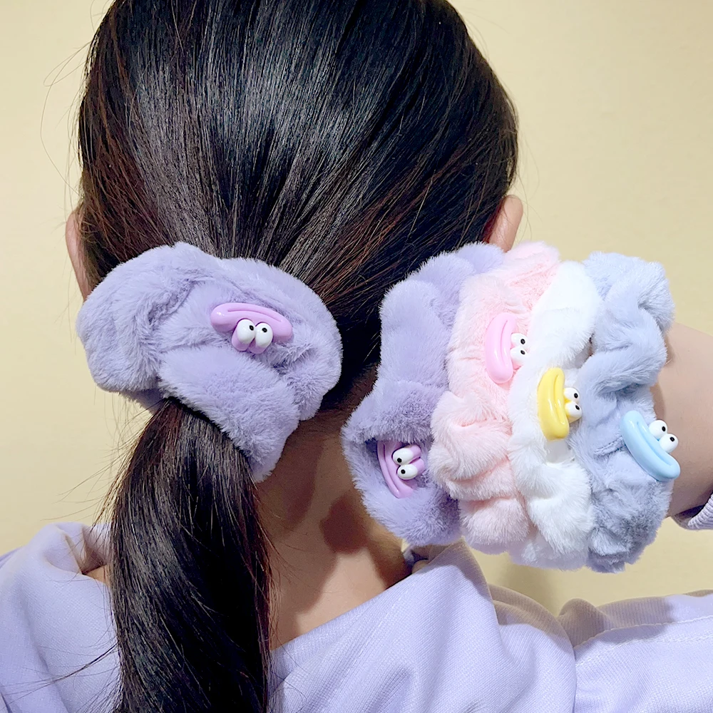 Cute Plush Bold Hair Ropes Funny Thick Lips Cartton Elastic Hairband Women Big Ponytail Rubber Band Hair Scrunchies Accessories