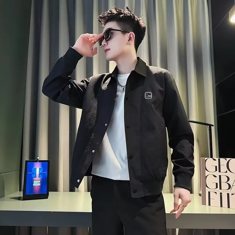 

Мужское модное пальто с воротником в стиле ретро, модный топ в Корейском стиле, высококачественная верхняя одежда