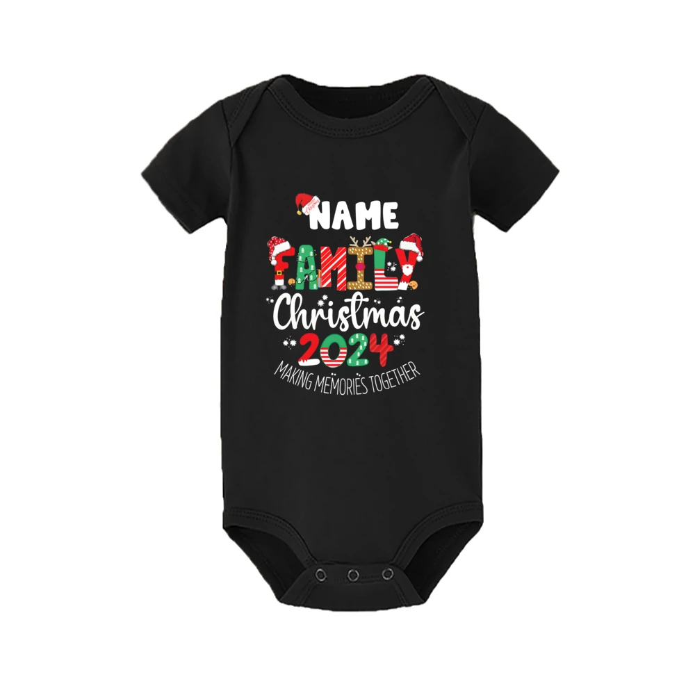 Family Christmas 2024 Print Family Matching Outfits Fashion Comfy Short Sleeve Tee Shirt Outfit Christmas Day Holiday Clothes