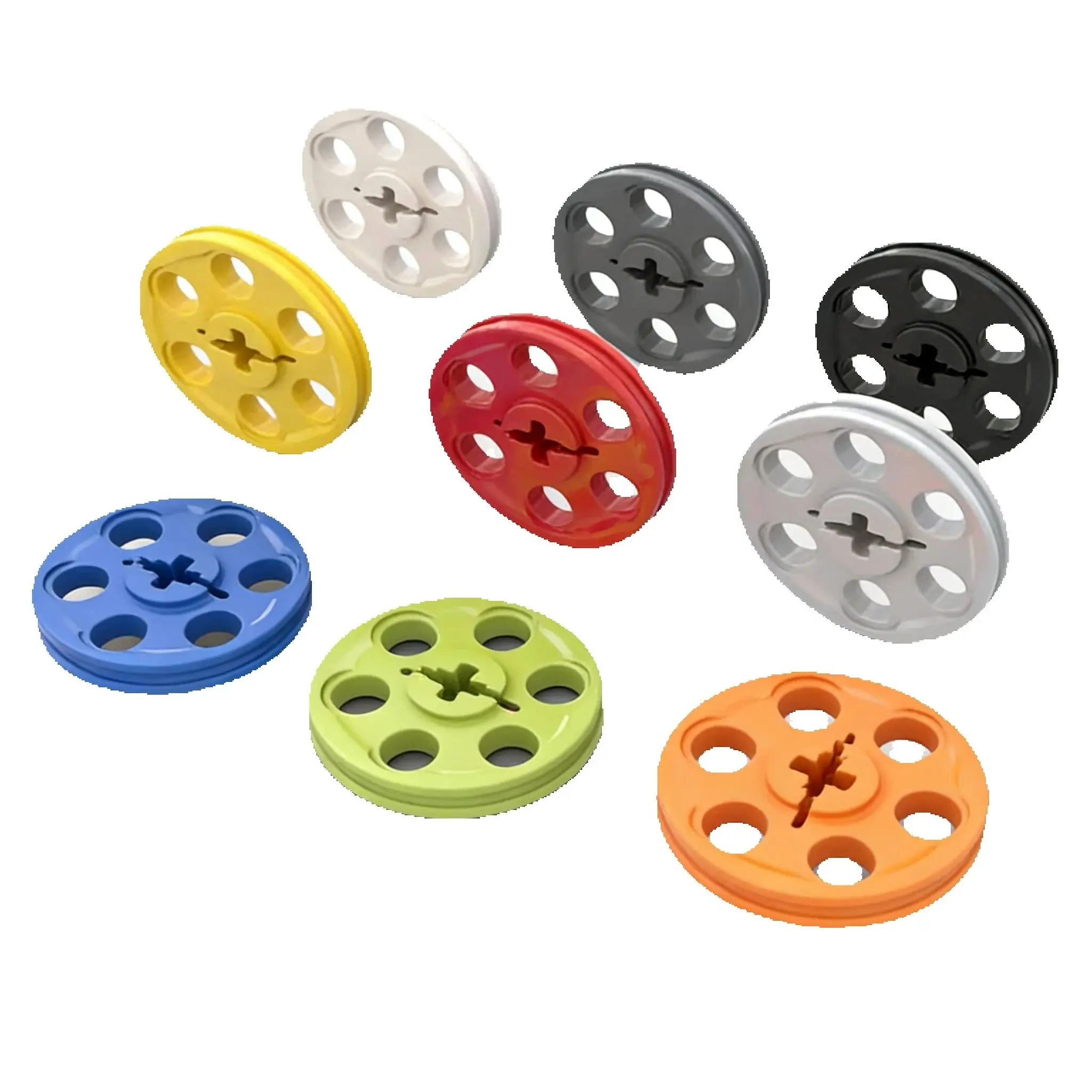 10pcs 4185 Wedge Belt Tire Wheel Pulley Block Moc Color Accessories Compatible with Brick DIY Children's Toy Assembly
