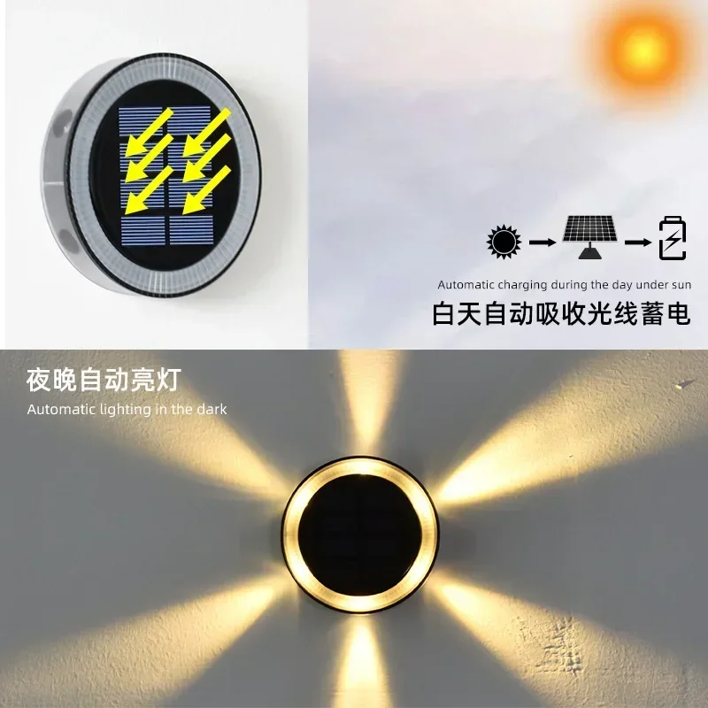 Luz de disco de energía Solar LED para exteriores, impermeable, luces de cubierta de camino de jardín, foco enterrado, lámpara Led Solar, decoración de camino de jardín