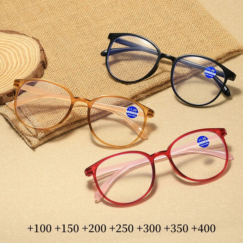 

Trendy Round Reading Glasses Classic Anti-radiation Presbyopia Eyeglasses Ultra Light Unisex Eyeglasses Men Far-sighted Eyewear