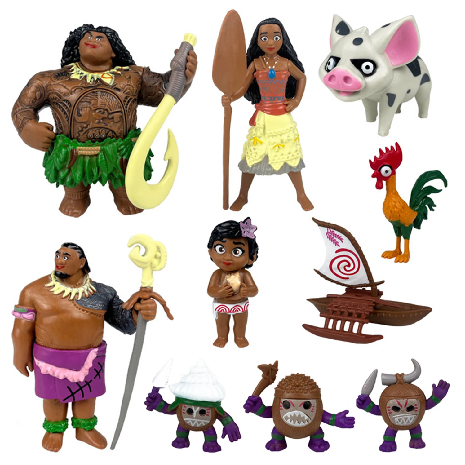 Moana Cake Toppers, Ocean Adventure Cartoon Anime Moana Themed Party Supplies, Birthday Cake Cupcake Toppers