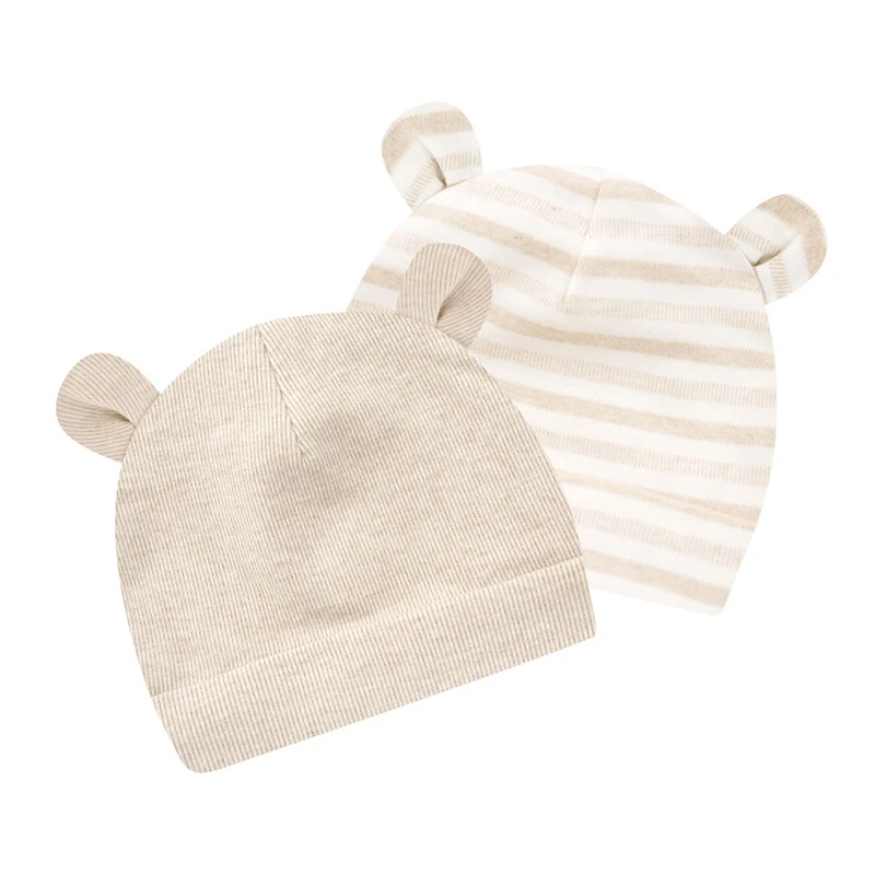 Baby hat 0-6 months newborn cotton fetal cap men\'s and women\'s babies fall and winter 2 pieces