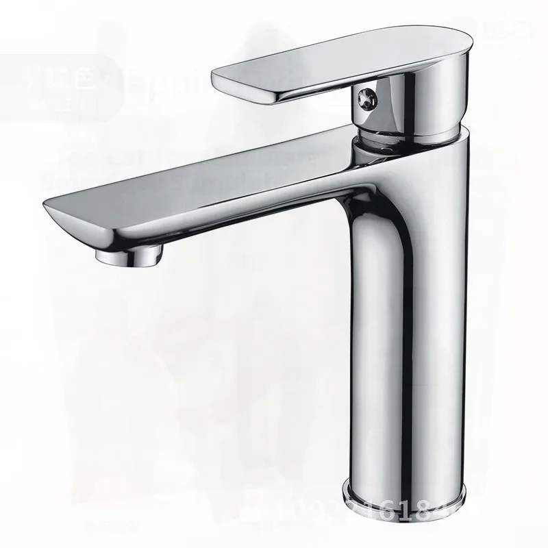 

Copper Single-Hole Bathroom Faucet for Wash Basin Hot And Cold Water Kitchen Sink with Ceramic Disc Valve Household Essential