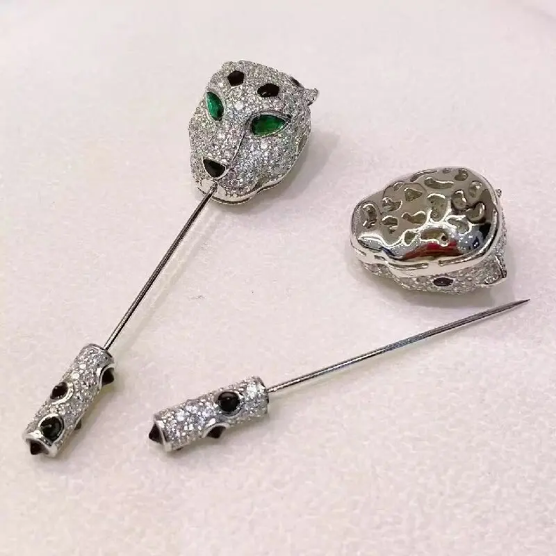 

ARIGAYA, роскошная брошь из стерлингового серебра 925 пробы с цирконом и головой леопарда, брошь в виде животного для одежды, аксессуары, подарок