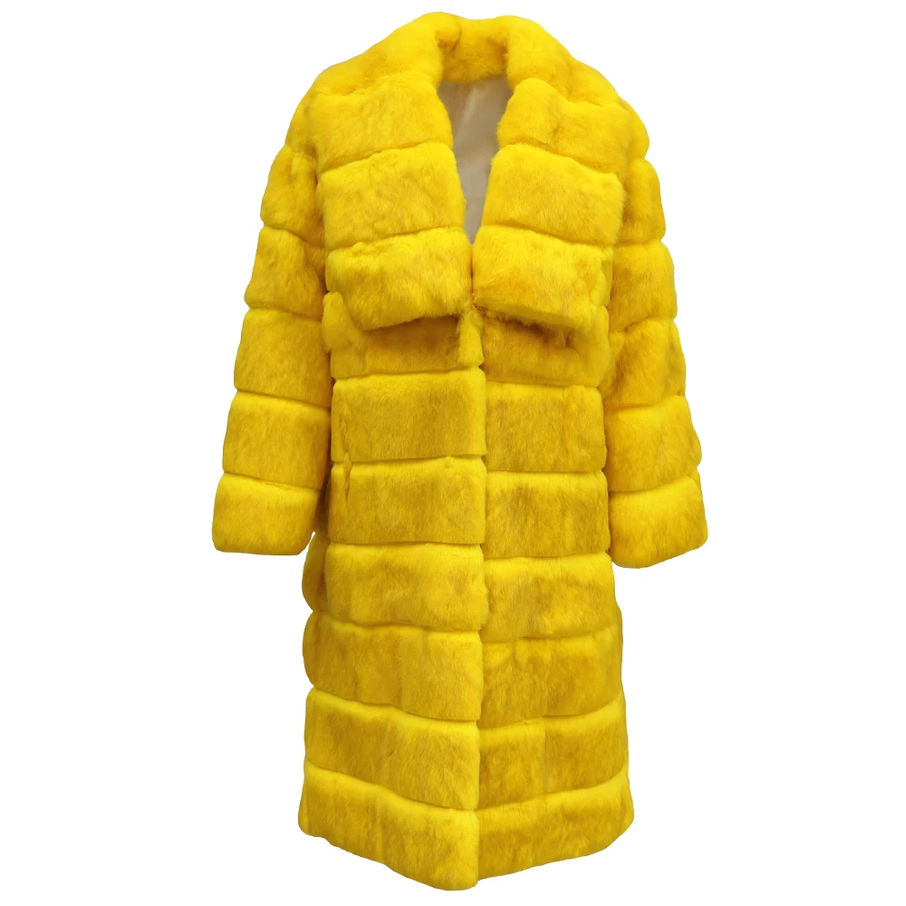 

Real Rabbit Fur Coat Women Luxury Chinchilla Print Long Fur Coats for Woman High Quality Winter Clothes 2025