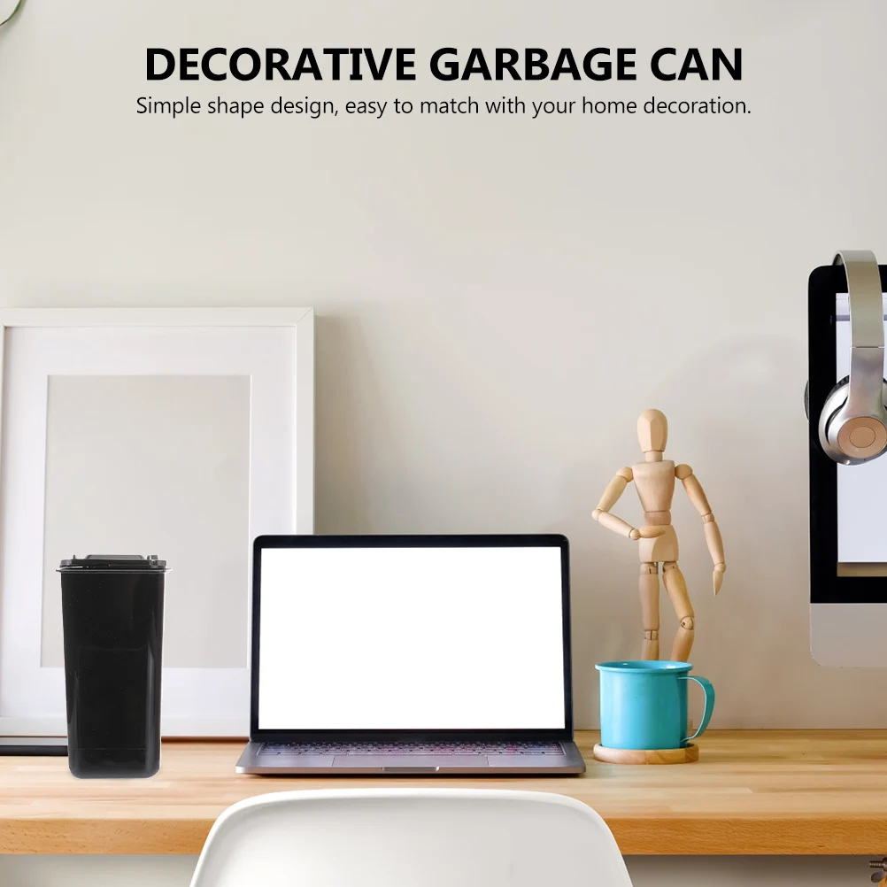 

2pcs Desktop Trash Can Decorative Garbage Pail Sturdy Pp Odor Proof Lightweight Home Office Accessory Multi Function Bucket