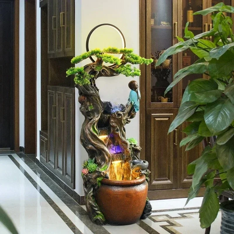 Chinese Lucky Fengshui Wheel Decoration Living Room Circulating Water Office Fish Tank Housewarming Gift