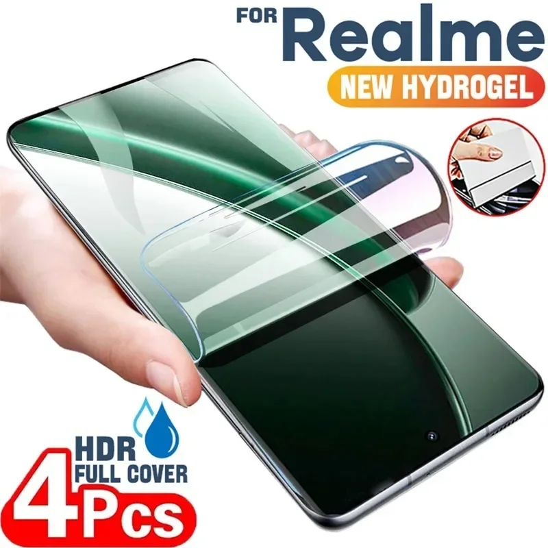 4Pcs Ultra HD Hydrogel Film For Realme GT 7 6 5 Pro 6T Note 50 Master Screen Protector For Realme 14 13 Pro Plus GT NEO SE 2T