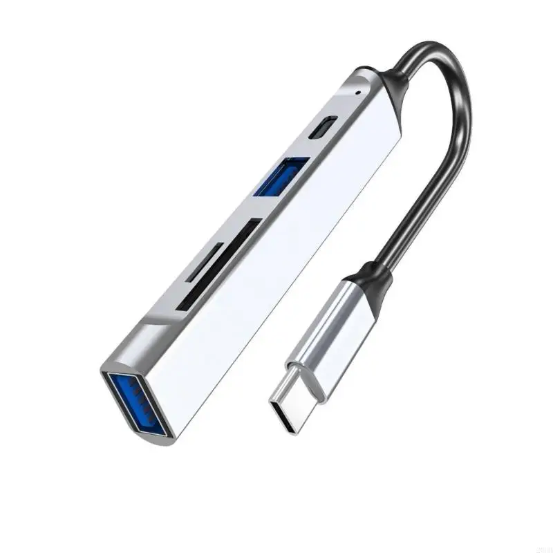 20CB محور USB مريح مع بيانات النوع C ، USB 2.0 ، وقارئ بطاقة قارئ البطاقات للمكتب والمدارس ومركز التسوق