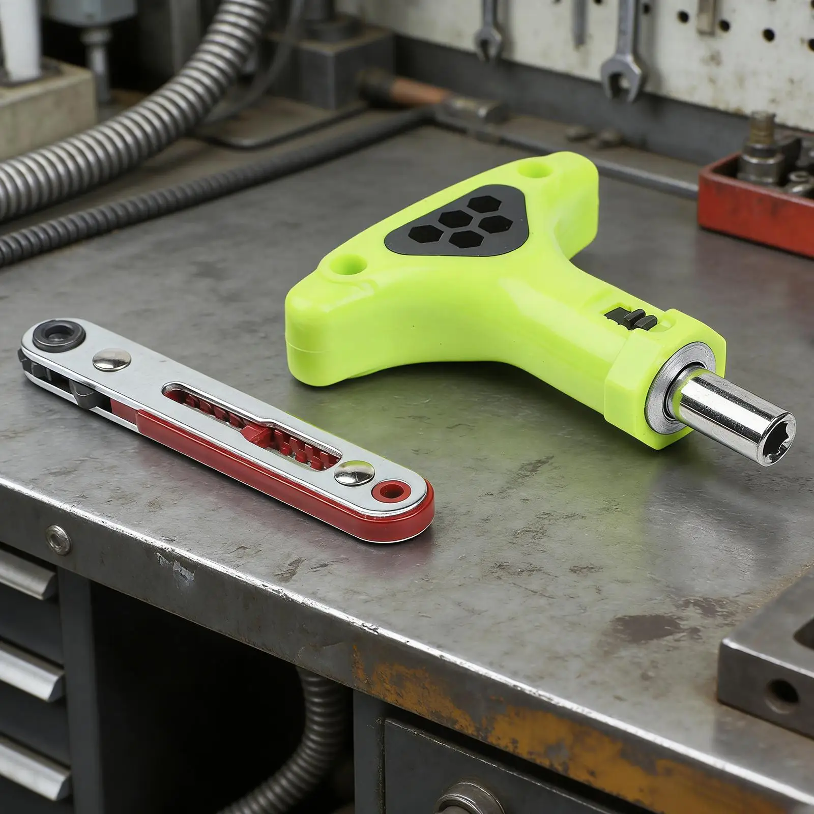 

For Precision Repair Ratchet Screwdriver T-handle Driver Compact Storage Screwdriver Survival 6.35mm Compact Storage
