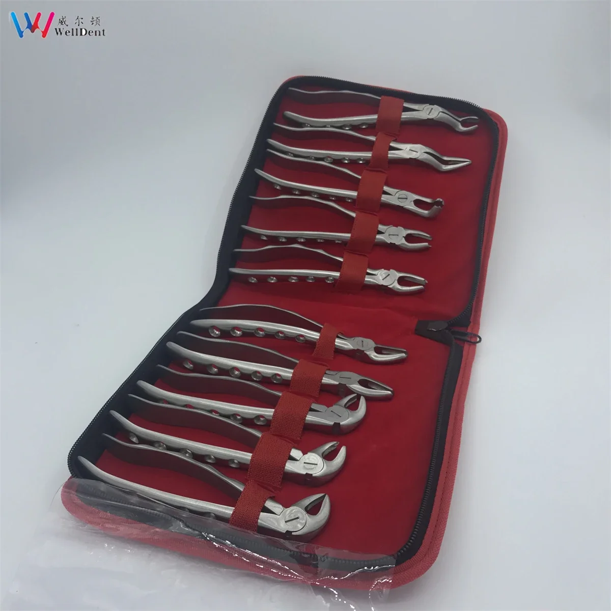 10pcs/set Dental Extraction Forceps Pliers Orthodontic Adult Tooth Extraction Plier Elevator Surgical Tools Threaded Handle