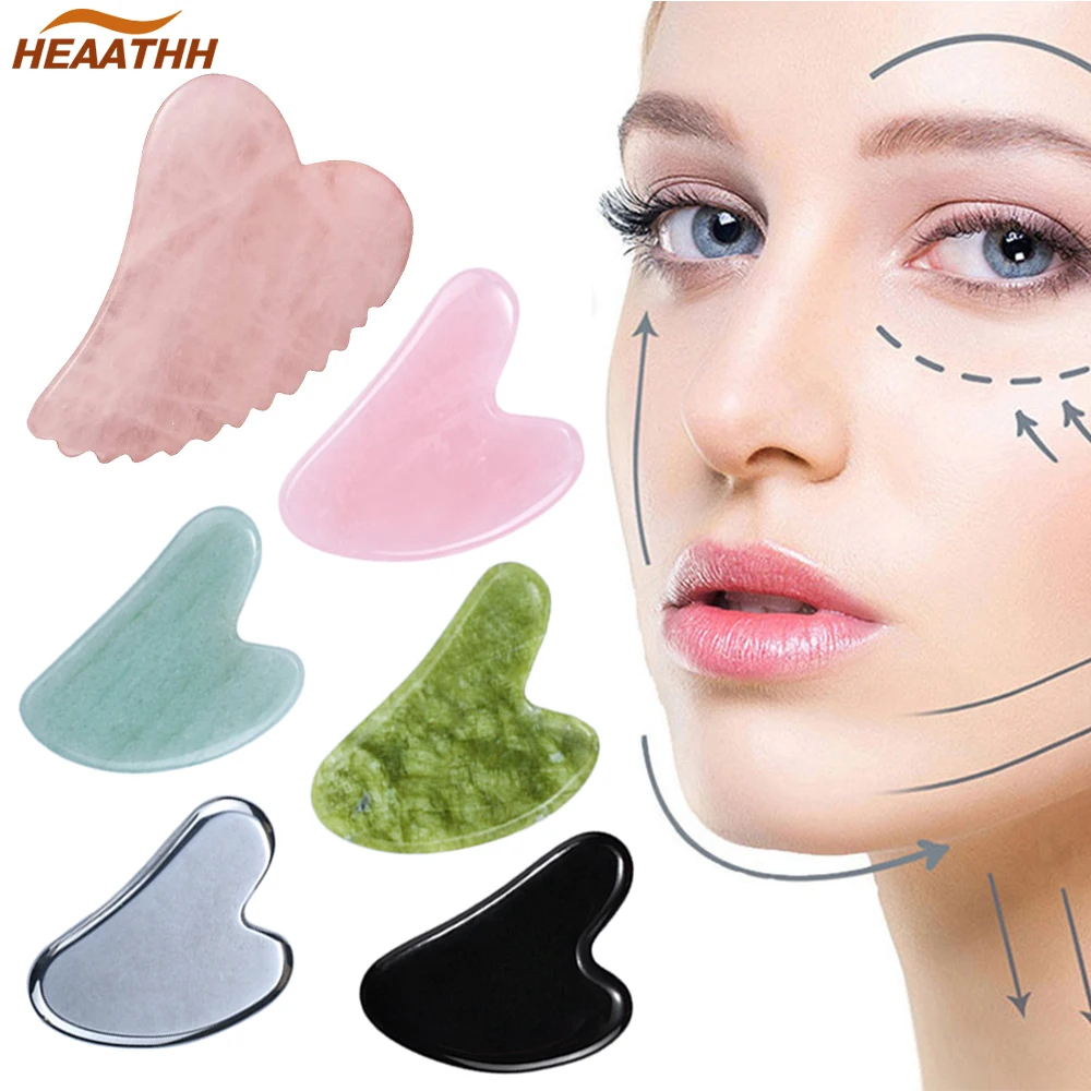 

Nature Jade Stone Gua Sha Massage Facial Tool Comb Edge Scrapping Board for Facial Skin Health Beauty Massage Relax Scrapper