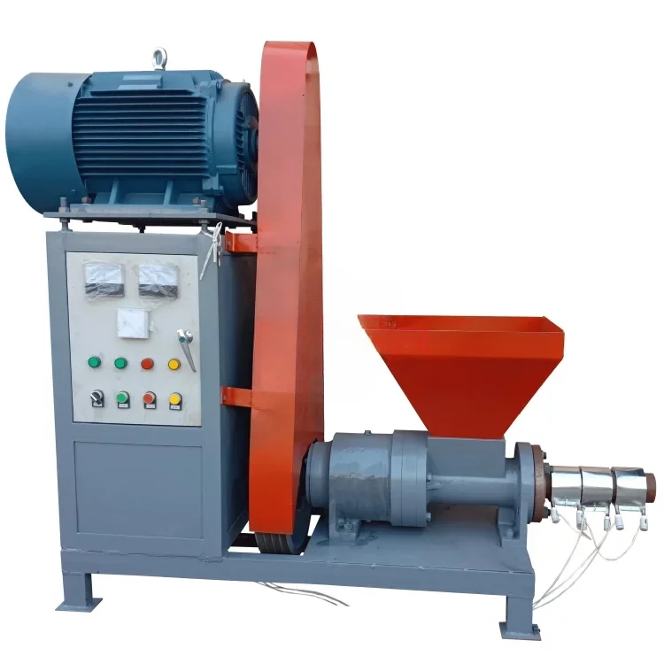 Small Mini  Sawdust  Wheat Straw Biomass Extrude Press Charcoal Briquette  Making Machine Price for Cooking