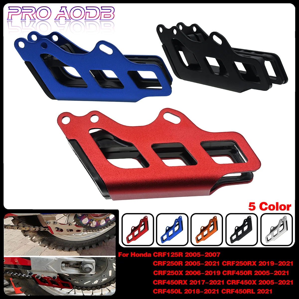 Aluminum Chain Guide Guard Protector For Honda CRF125R CRF250R CRF250RX CRF250X CRF450R CRF450RX CRF450X CRF450L CRF450RL 05-21