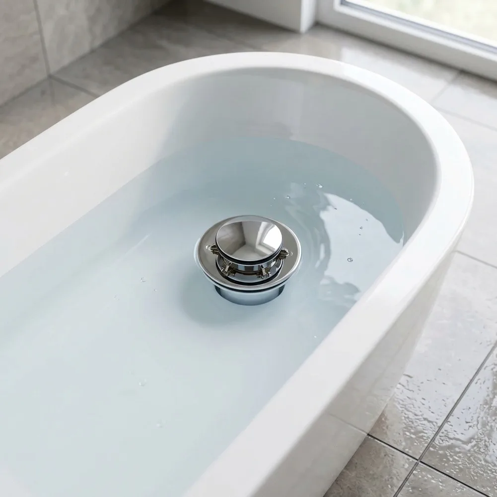 1pcs Silver ABS Press Type Bathtub Drain Stopper Replacement Inner Basket For Bathroom Tub Sink Shower Drain Cover Repair