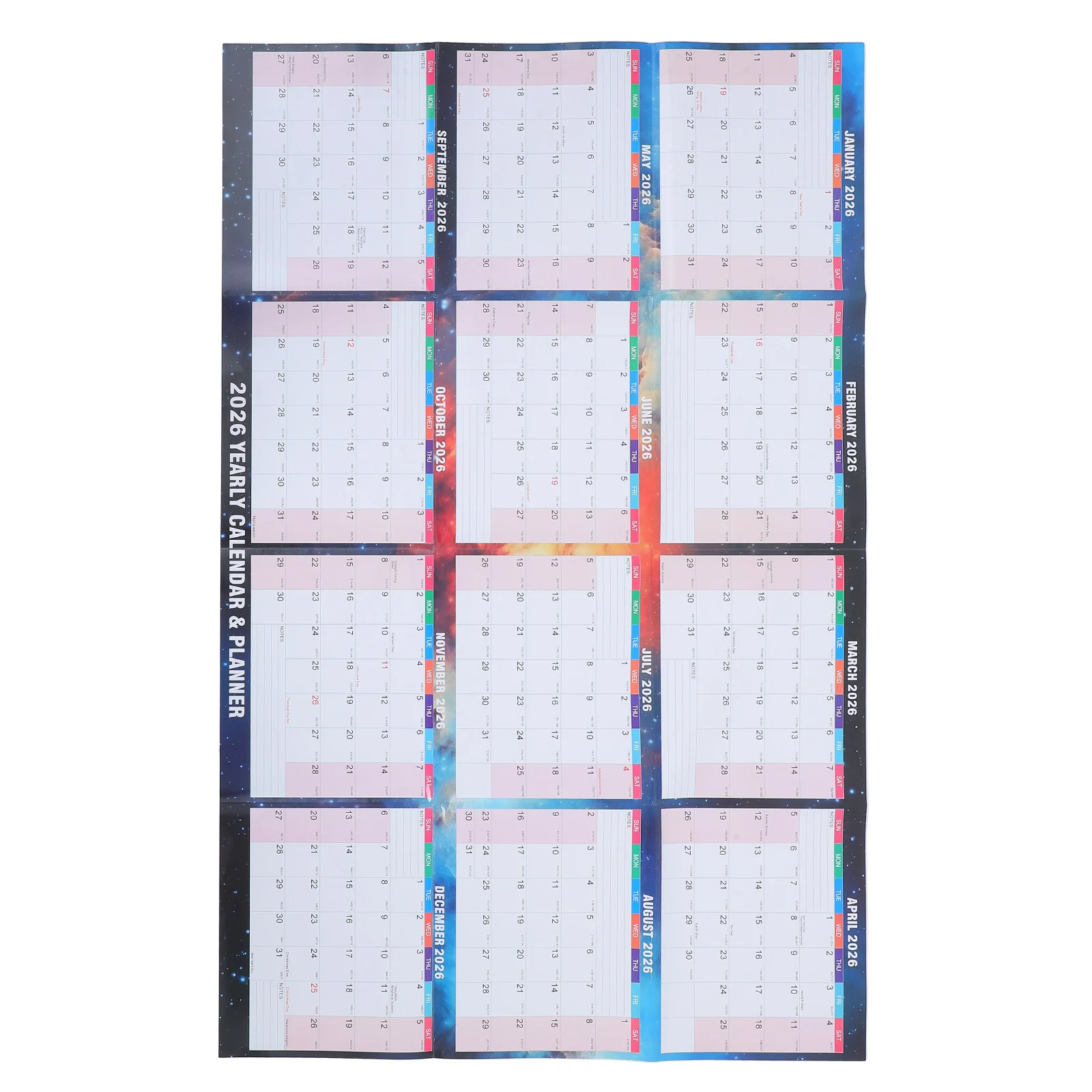 

Double Sided Laminated Dry Erase 2026 Wall Calendar Yearly Planner Home Office School Wall Organizer Whiteboard Calendar