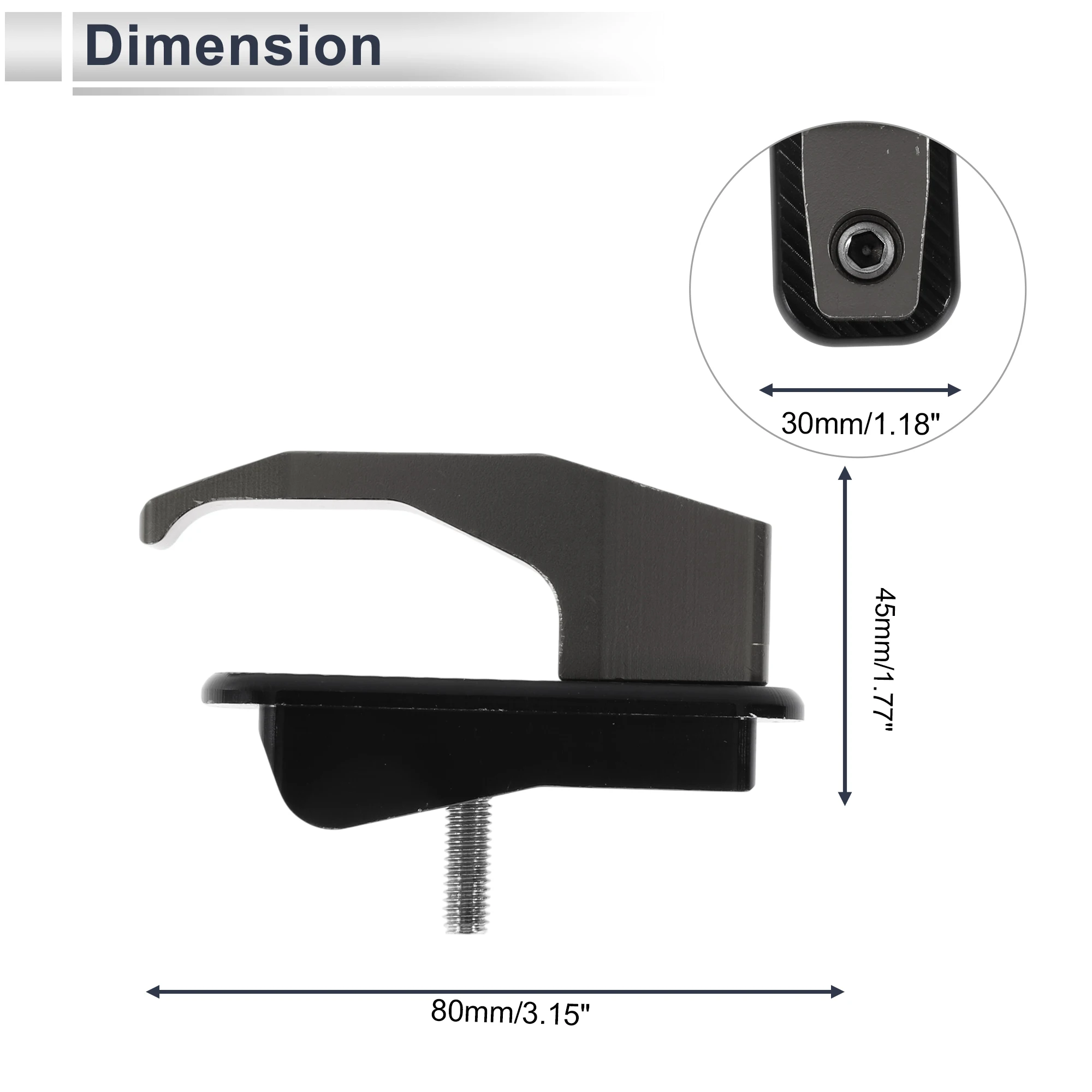 Motoforti مستطيل سبائك الألومنيوم دراجة نارية معلقة هوك 1 مجموعة لهجة التيتانيوم #4