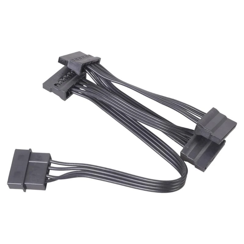 CORA 15Pin Male To To 3/4/5/6 4Pin Female IDE Power Connectors Sleeved Y Splitter