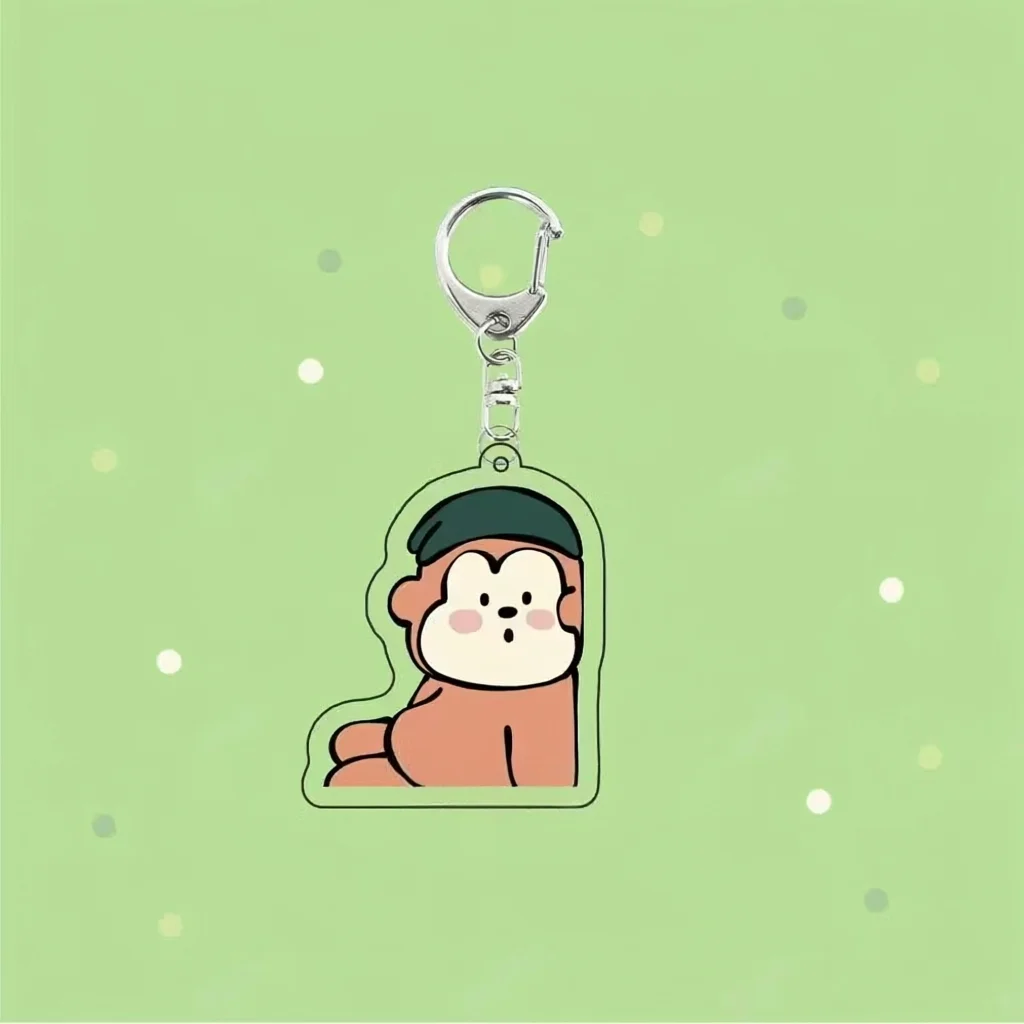 Funny Kawaii Cartoon Little Monkey Meme Keychain Backpack Decorative Charm Popular Affordable Jewelry Accessories Birthday Gift