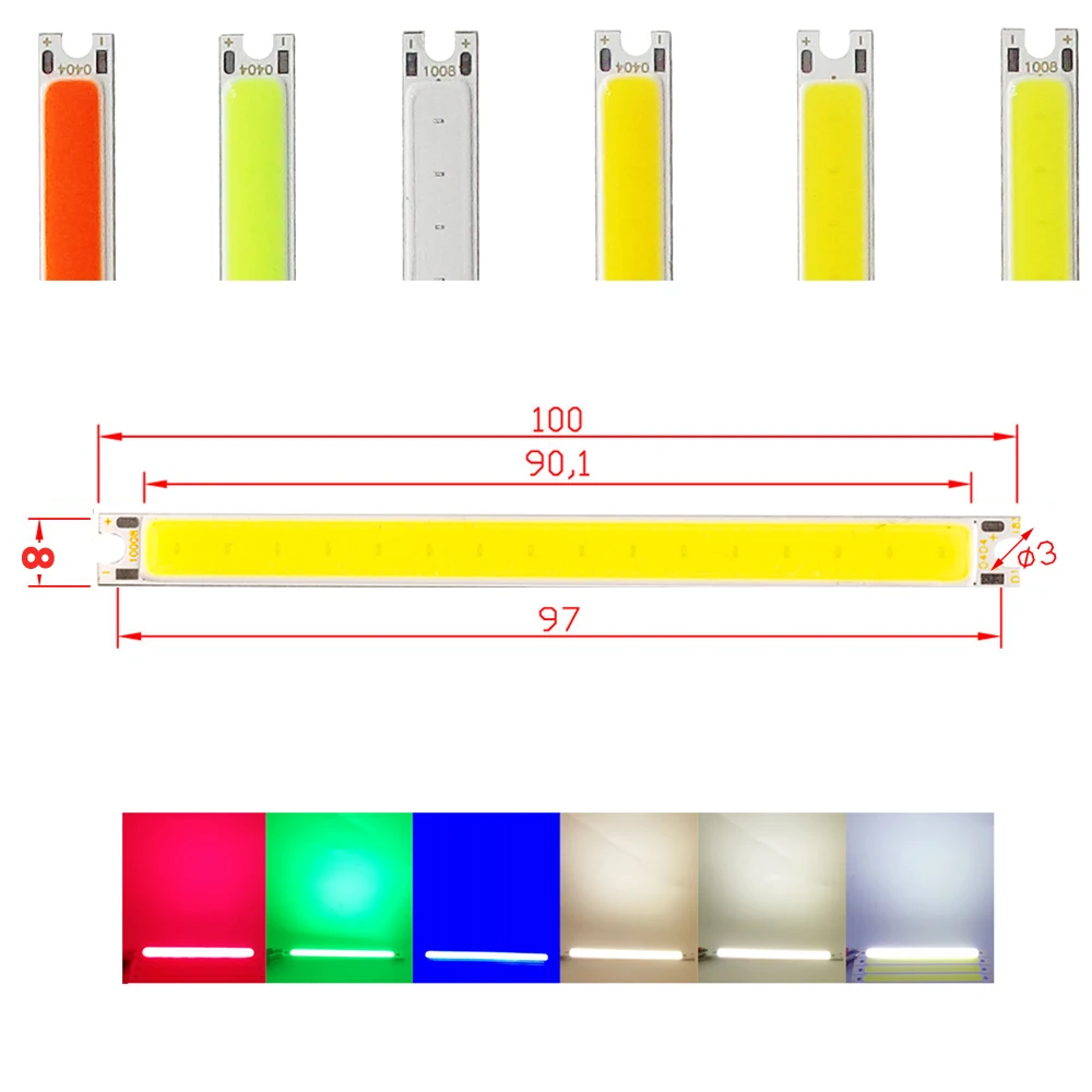 100*8MM-0404 5W Chip DC12-14V do światło halogenowe LED zimny biały ciepły lodowy blękit DIY lampa LED reflektor oświetlenie domu