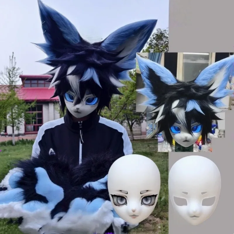

Kig Mask Skull Fursuit Head Base Eyes Eyeball DIY Furry Cosplay Accessories Doll Kigurumi Costume Cute Props Women Men Roleplay
