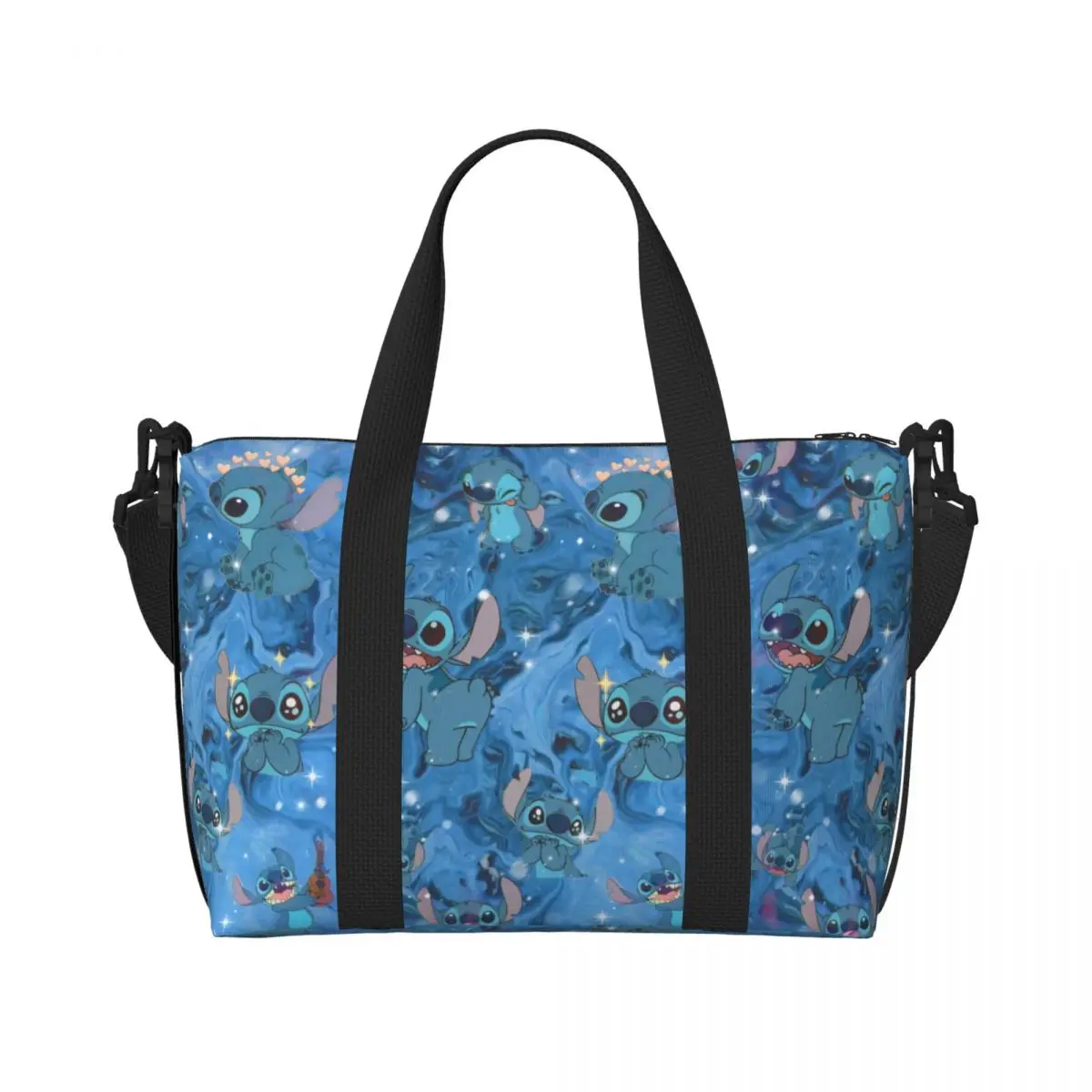 

Custom Large Stitch Heart Cartoon Tote Bag for Women Shoulder Shopping Gym Beach Travel Bag