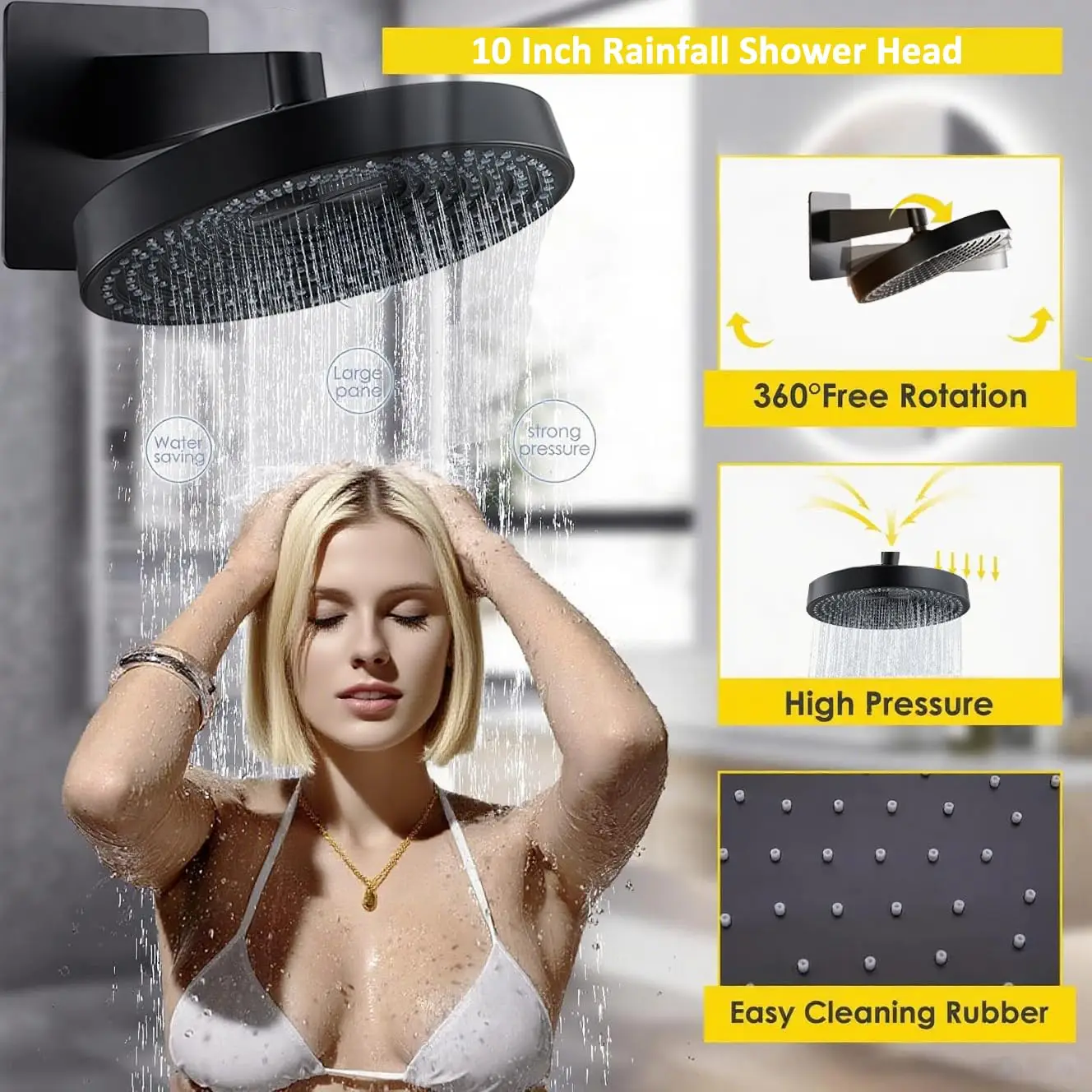 Système de robinet de douche dissimulé pour salle de bains moderne, ensemble de pomme de douche ronde murale en cuivre noir mat, mélangeur