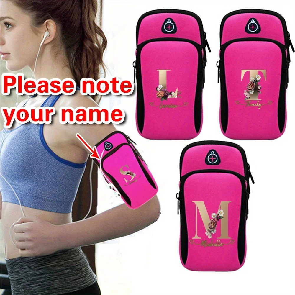 

Customized Name Arm Strap Sports Phone Bag Running Arm Phone Bag Sports Phone Bag Personalized Simple Gold Letter Series