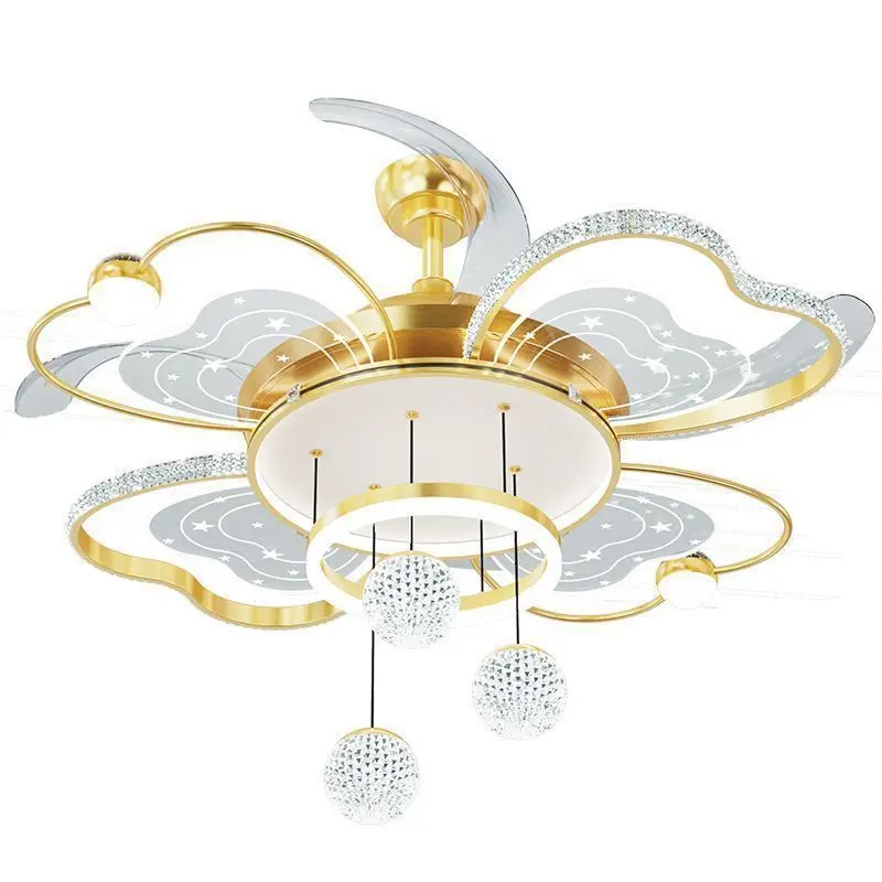 Luxurious Invisible Ceiling Lights 42 Inch Home Decoration Living Dining Room Bedroom Ceiling Mounted Electric Ceiling Fan Lamps
