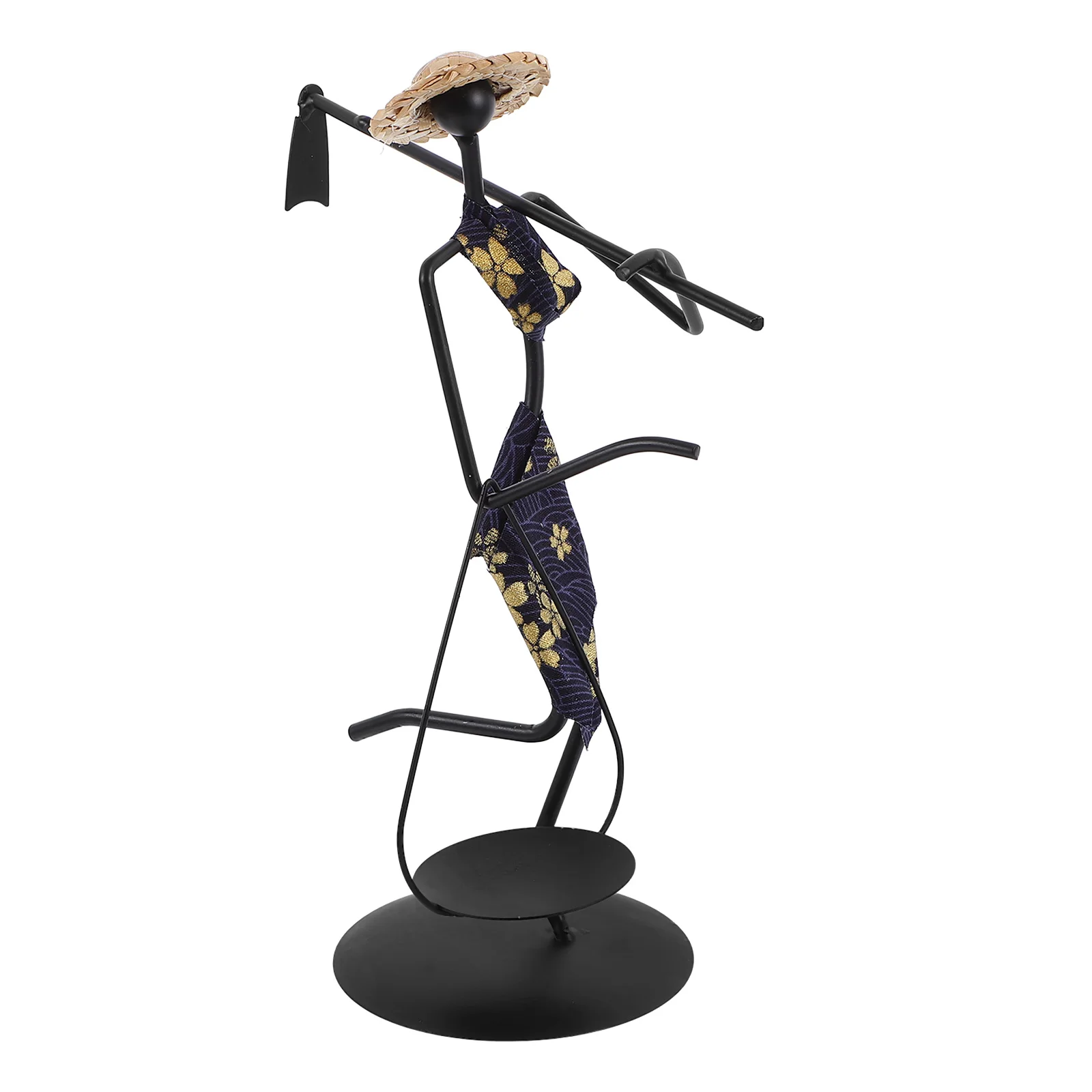 

Vintage Iron African Holder Unique Tribal Theme Decor Creative Metal Art Stand For Christmas Halloween Home Pillar