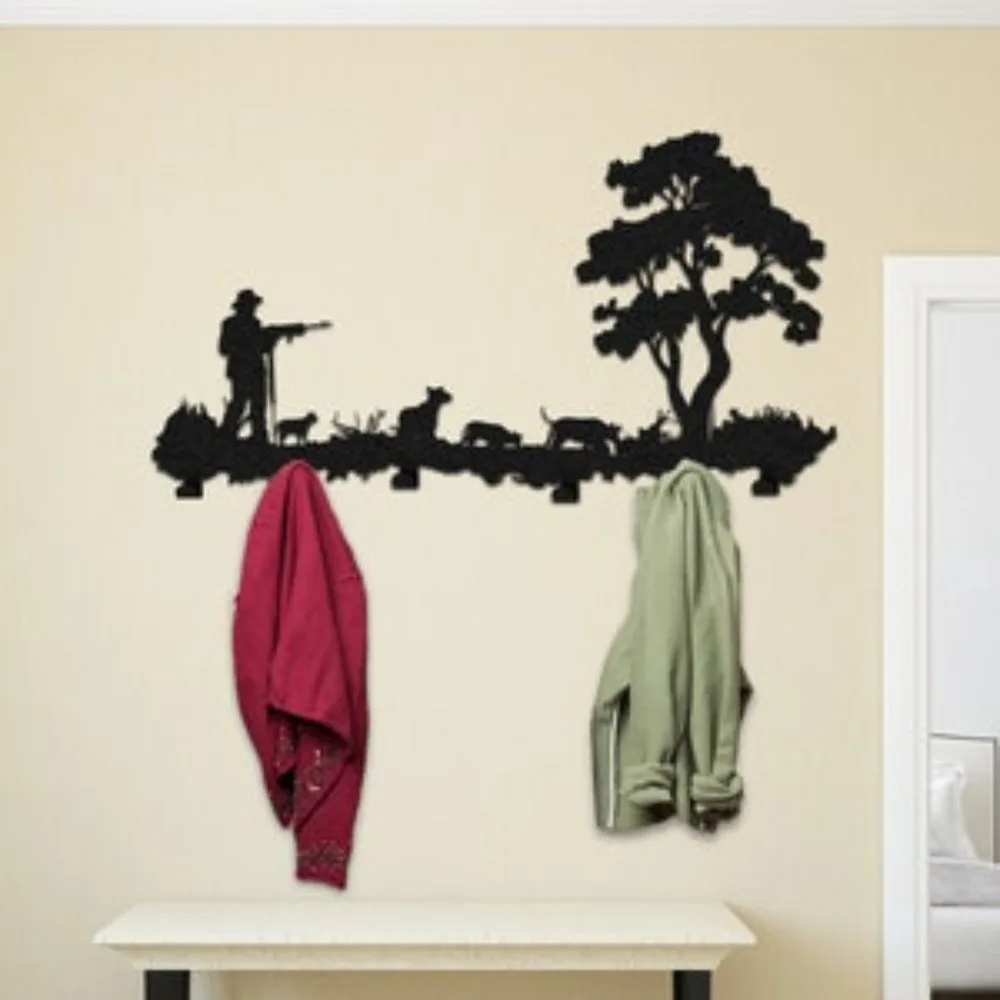 1pc Metal Coat Rack with Large Rifle Hooks, Wall Decor for Entryway