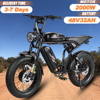 SAMEBIKE M20-III E-Bike 2000W Dual Motor 48V32AH Dual Battery Electric Bicycle Aldult 20*4 inch fat tire Mountains Electric Bike