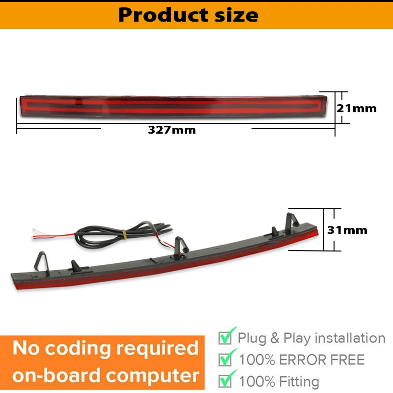 Smoked / Red Lens Red LED Car Rear Bumper Reflector Lights Brake Tail Lights Rear Fog Lights For 2014-2019 Chevrolet Corvette C7